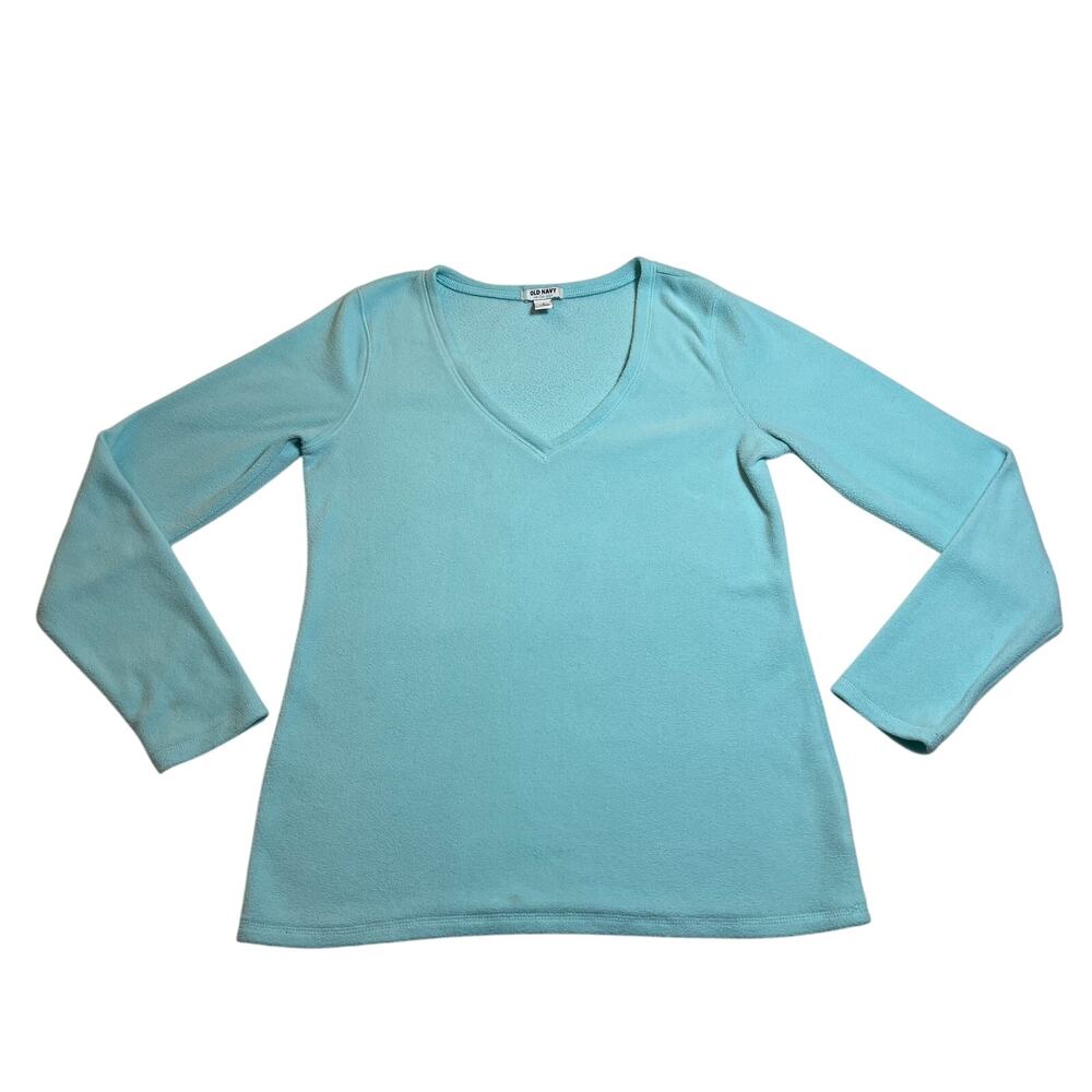 Old Navy V-Neck Fleece Pullover Top Size Small Layer Casual Cozy Winter
